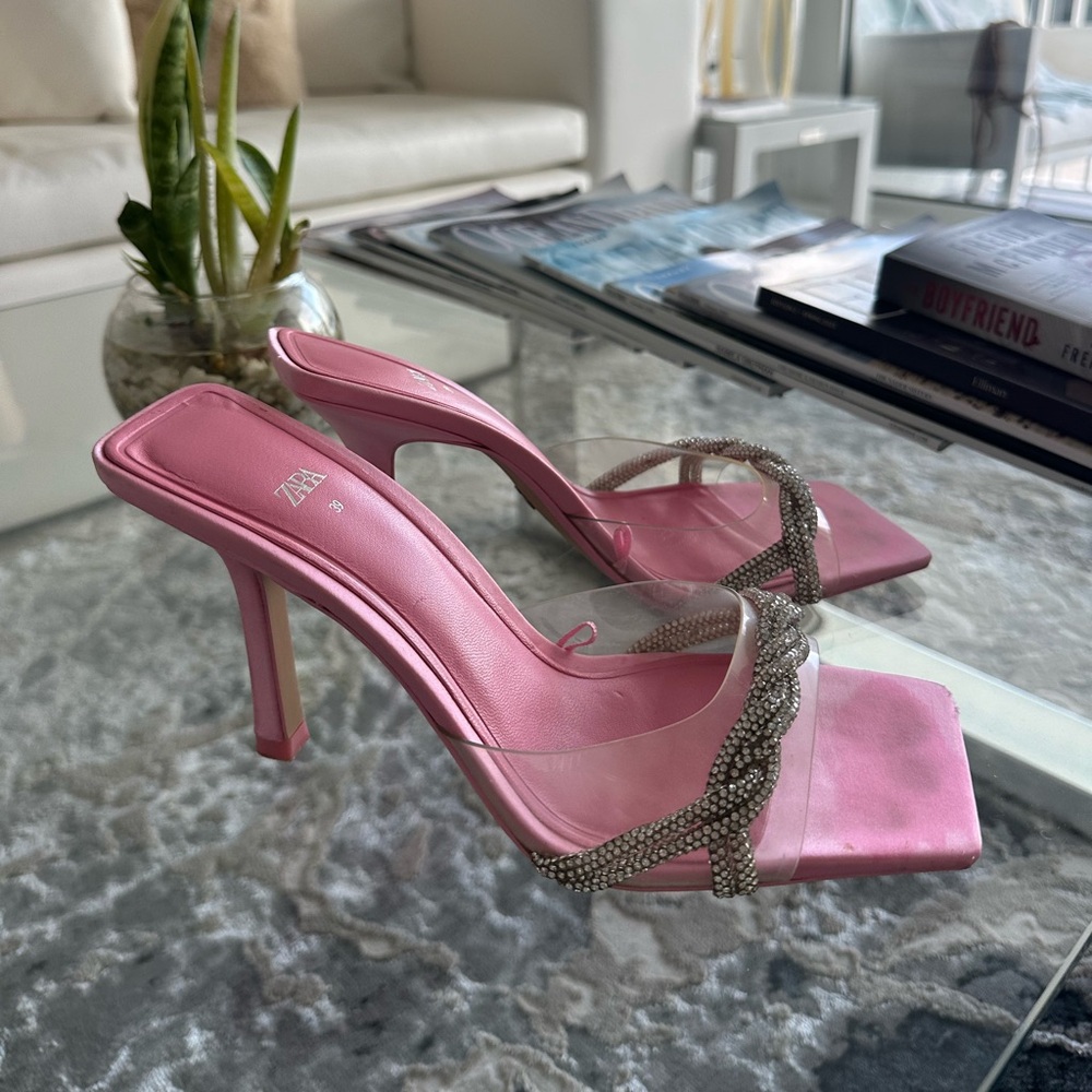 Zara Pink Heeled Sandals